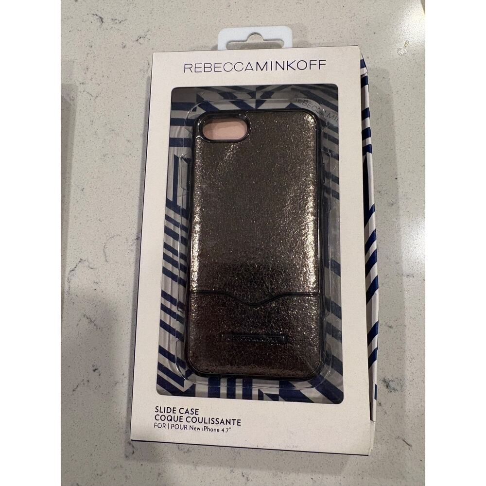 Rebecca Minkoff Lather Slide Case Coque Coulissante For iPhone SE/8/7 Gold/Black